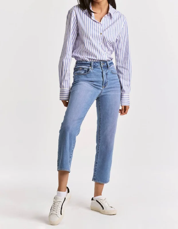 Stretch trousers – Trousers made with a small amount of spandex or elastane for added stretch and flexibility.Stretch trousers – Trousers made with a small amount of spandex or elastane for added stretch and flexibility.Frankie High Rise Cropped Straight Jeans In Balboa Island
