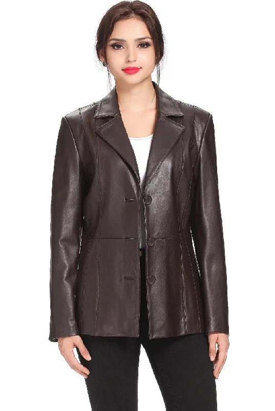 women's blazerswomen's blazersBGSD Women Crystal Lambskin Leather Blazer