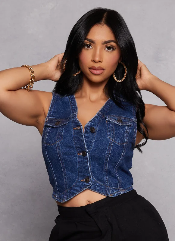women's waistcoats for office wearwomen's waistcoats for office wearWAX Denim Button Front Cropped Vest women's waistcoats for office wearwomen's waistcoats for office wearWAX Denim Button Front Cropped Vest