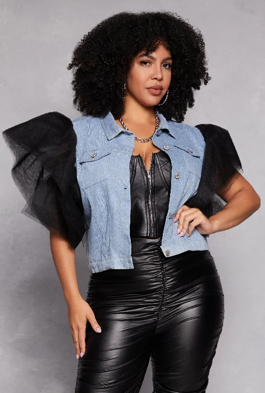 women's waistcoats in solid colorswomen's waistcoats in solid colorsPlus Size Tulle Flutter Sleeve Denim Vest women's waistcoats in solid colorswomen's waistcoats in solid colorsPlus Size Tulle Flutter Sleeve Denim Vest