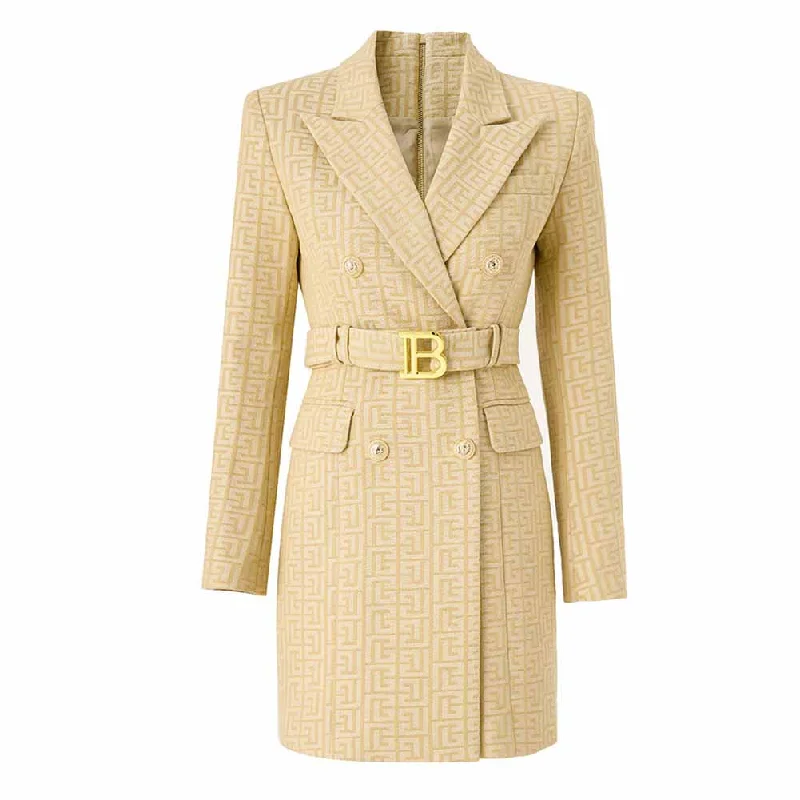 women's blazers for smart casual occasionswomen's blazers for smart casual occasionsWomens' Double Breasted Blazer Gold Buttons Blazer Dress With Belt