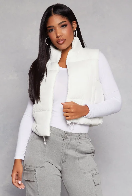women's waistcoats that are available in multiple colorswomen's waistcoats that are available in multiple colorsAlmost Famous Zip Front Puffer Vest