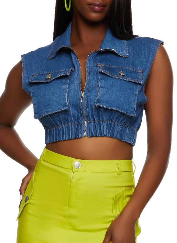 women's waistcoats made of silkwomen's waistcoats made of silkDaisy Denim Cropped Vest