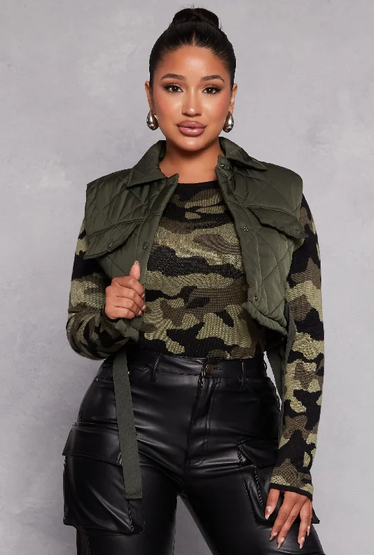 warm women's waistcoatswarm women's waistcoatsAlmost Famous Quilted Snap Button Front Vest