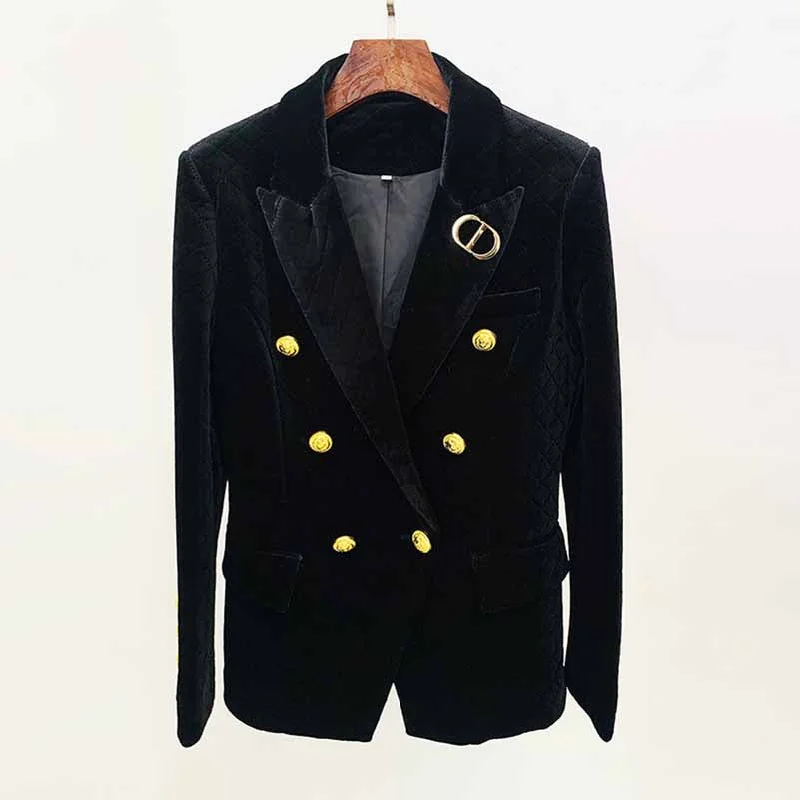 women's blazers that are suitable for pairing with jeanswomen's blazers that are suitable for pairing with jeansWomen Luxury Golden Lion Buttons Velvet Quilted Jacket Fitted Blazer