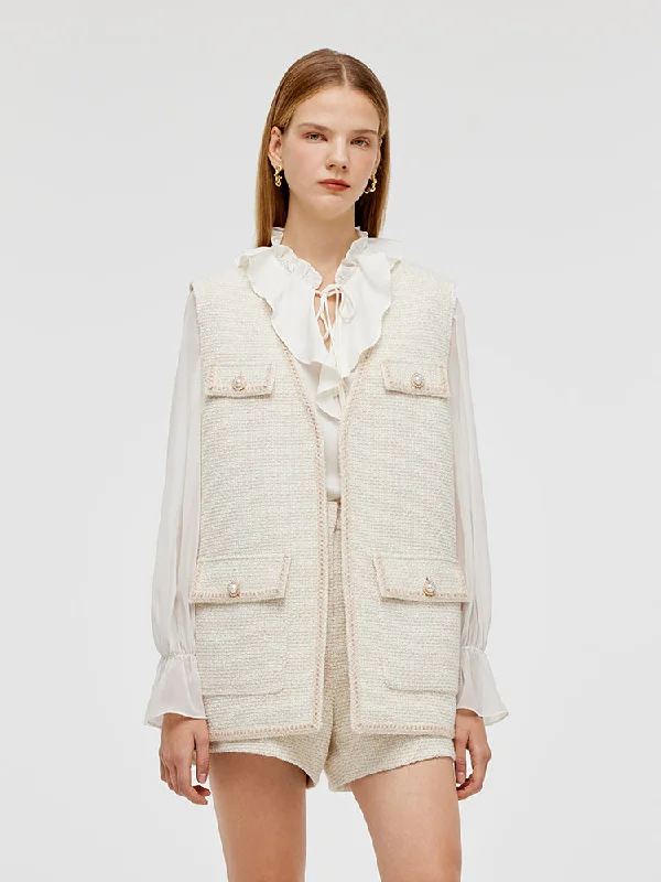 women's short waistcoatswomen's short waistcoatsWool Blend Tweed Women Vest