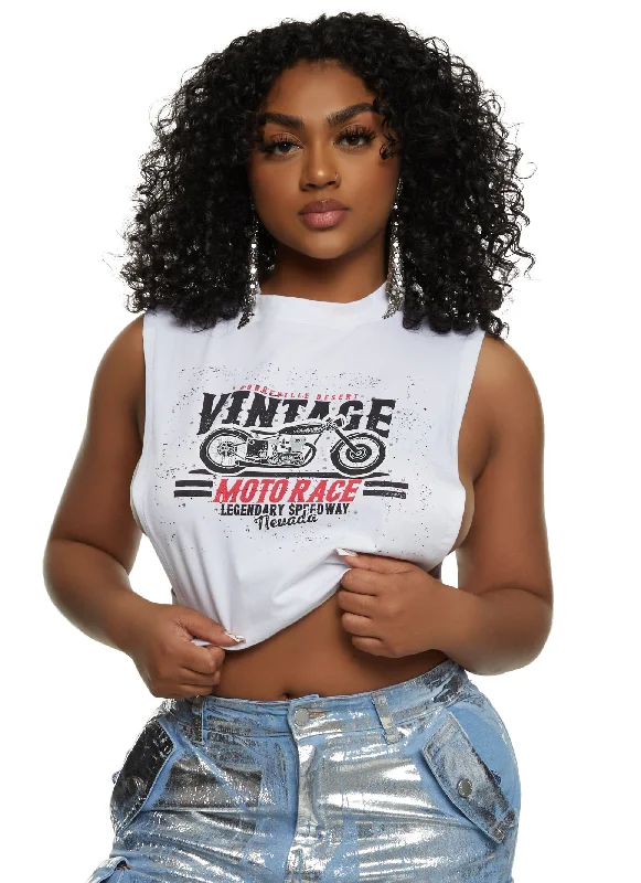 Scoop neck – Wide, rounded necklineScoop neck – Wide, rounded necklineVintage Motorace Cropped Muscle Tee