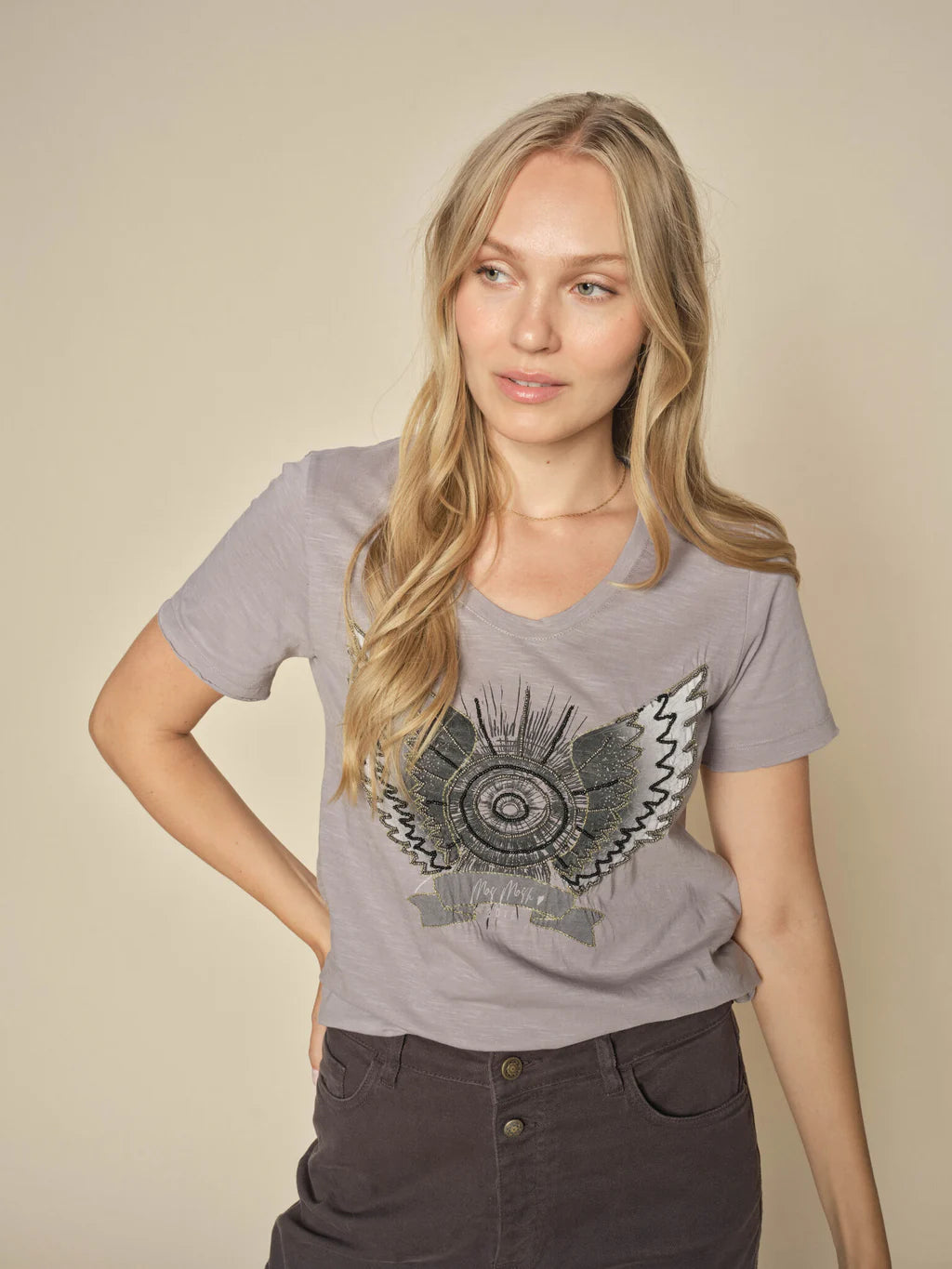 Faded – Pre-washed or faded look for a vintage vibeFaded – Pre-washed or faded look for a vintage vibeMos Mosh Sharkskin Getti O-SS Tee