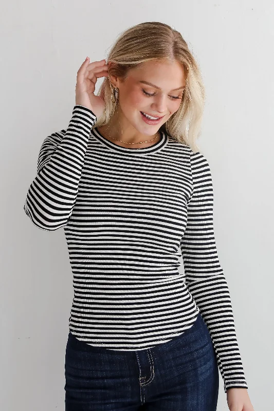 Boxy – Square, loose shapeBoxy – Square, loose shapeAshley Striped Ribbed Knit Top