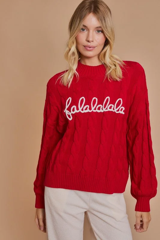 Raglan sleeve – Diagonal sleeve seams that extend to the necklineRaglan sleeve – Diagonal sleeve seams that extend to the neckline'Falalalala' Mock Neck Pullover Cable Knit Christmas Sweater Raglan sleeve – Diagonal sleeve seams that extend to the necklineRaglan sleeve – Diagonal sleeve seams that extend to the neckline'Falalalala' Mock Neck Pullover Cable Knit Christmas Sweater